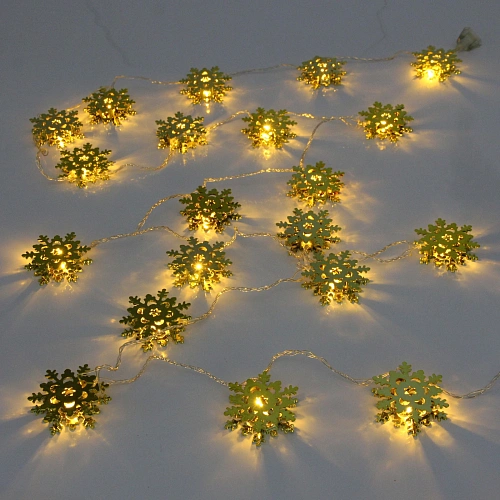 Гирлянда для дома Золотая снежинка 4м 20 ламп LED, 6,3 см прозрпров,1 реж, IP-20, Теплый белый (возможность соединения)_3