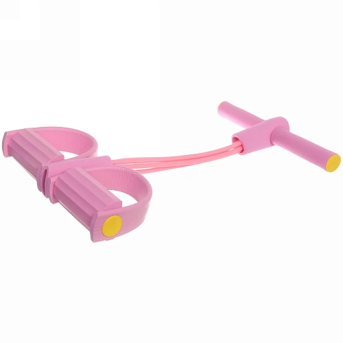 Эспандер универсальный с упорами для ног Fitness 4525 см (нагрузка 18 кг), розовый_4