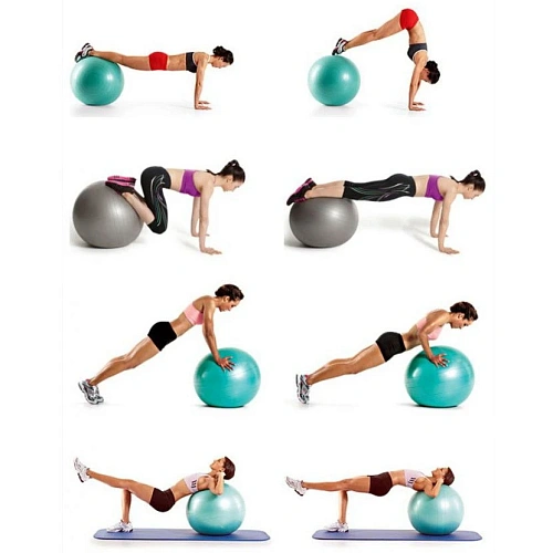 Мяч гимнастический Sportage полумассажный 75 см 1000гр (с насосом), Фиолетовый_13