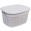 Корзина для хранения с крышкой "МАРСИ", цвет серый, 27*21*15,5см 