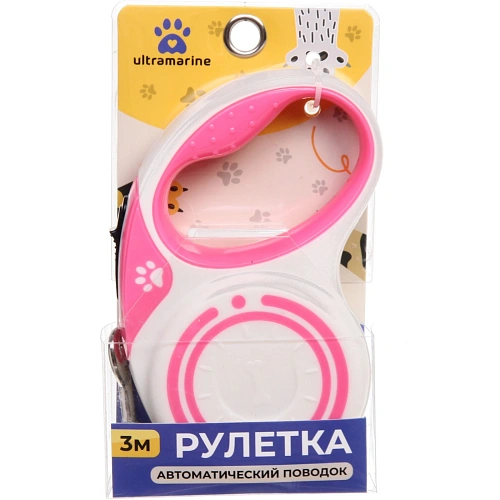Поводок-рулетка Pet 3м до 10кг цвет белый Ultramarine_3