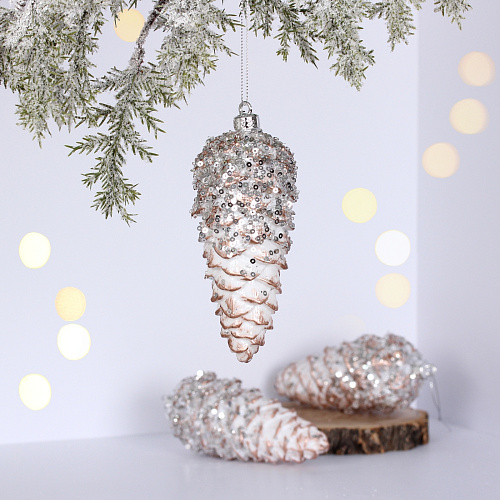 Ёлочные игрушки VERSAILLES "Орион" 14*6 м (набор 3 шт), Розовый