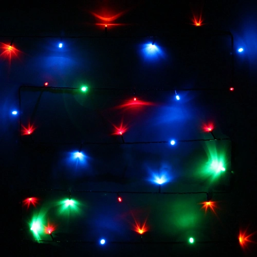 Гирлянда для дома  1,5м 12 ламп LED зелёный пров Мультицвет_12