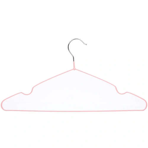 Плечики металлические нескользящие с полимерным покрытием 10шт ТАРТИТАН, цвет светло-розовый, 40см (Селфи)_3