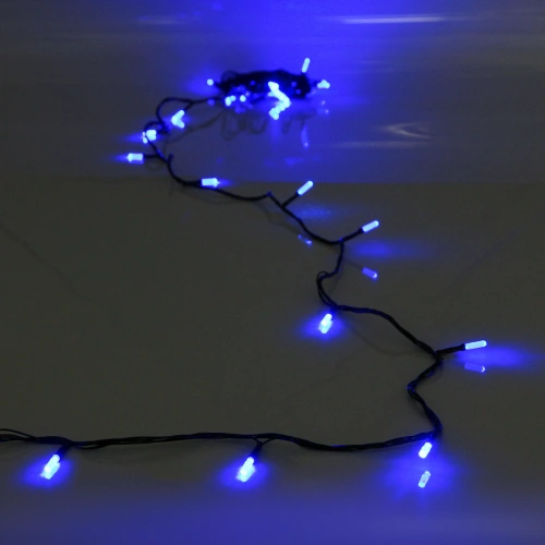 Гирлянда для дома "Кристаллы" 16,0 м 180 ламп LED черный пров.,8 реж.,IP-40, Синий (возможность соединения)