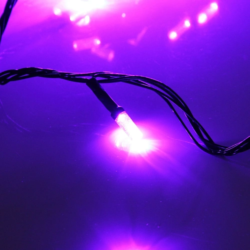 Гирлянда для дома НИТЬ Хрусталь 8 м 50 ламп LED, черный пров,IP-40 8 режимов, Фиолетовый (возможность соединения)_3
