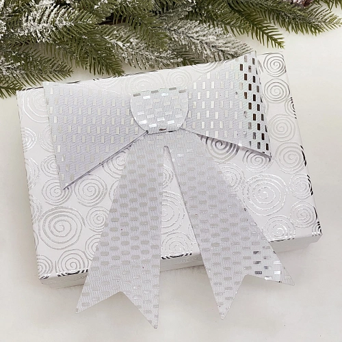 Бант на ёлку Сияние 2026 см, Серебро_5