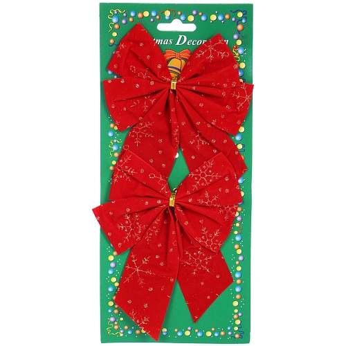 Бант на ёлку Золотой узор 12см (набор 2шт)_5