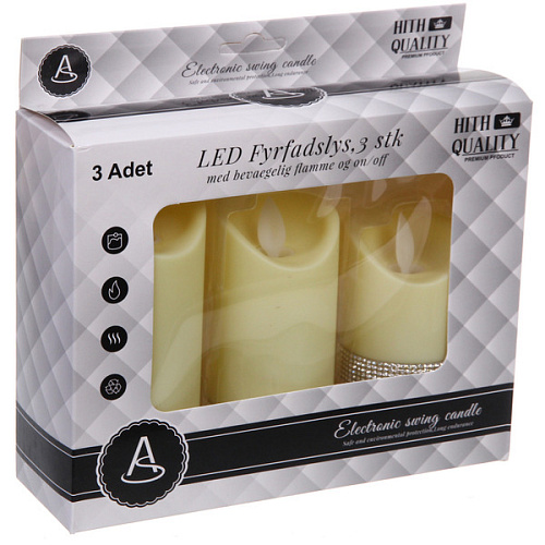 Сувенир с подсветкой Свеча - Блестящая сказка 571012,5 см (набор 3 шт)_5