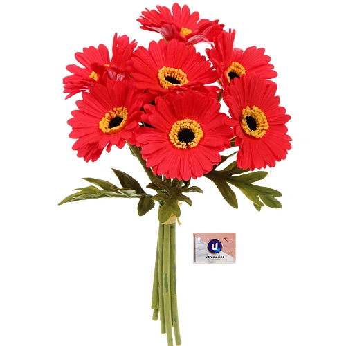 Цветы искусственные "Natur" 33см Герберы 7шт красные