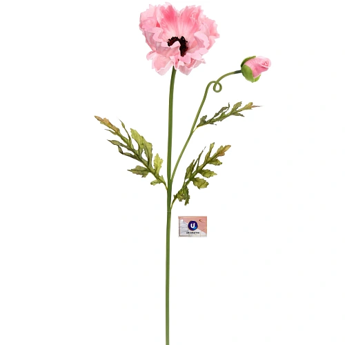 Цветок искусственный "Natur" 60см Мак розовый