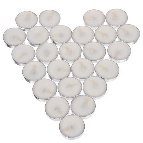 Свечи чайные в наборе 25 шт "Белоснежная классика", Белый