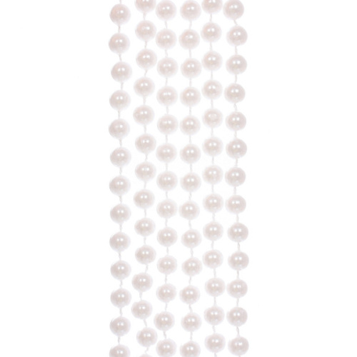 Бусы на ёлку 2,0 м "Шарик средний" d-8мм, Белый