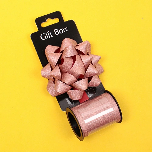 Набор для декорирования Мерцание бант d=10  см, лента 1,6 см (10м), Шоколад_3