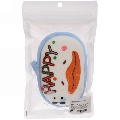 Губка для тела махровая Happy baby - Утёнок Кря , 13,58,5 см (ZIP пакет)_6