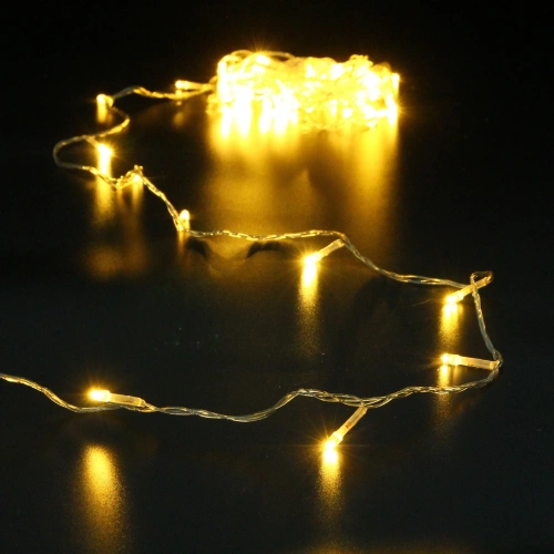 Гирлянда для дома  2,5м 24 лампы LED прозрач.пров.,8 реж, IP-20, Теплый белый