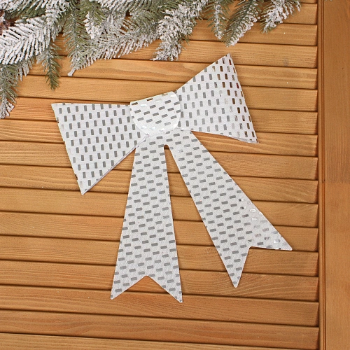 Бант на ёлку "Сияние" 20*26 см, Серебро