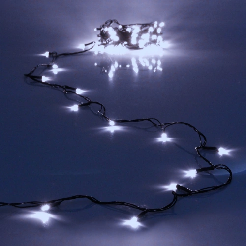 Гирлянда для дома  7,5м 80 ламп LED зелёный пров.,8 реж, IP-20, Белый