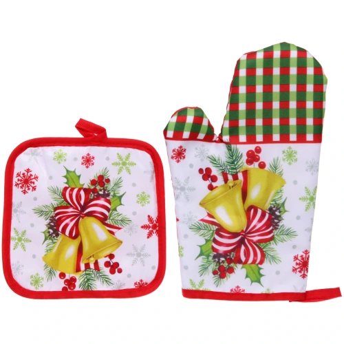 Прихватка в наборе с прихваткой-варежкой "Miracle", колокольчики, 25,5*17 см, 17*17 см