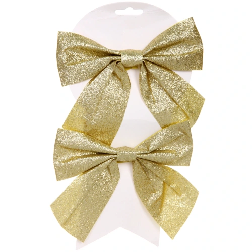 Бант на ёлку "Зимнее очарование" 15*15 см (набор 2 шт), Золото