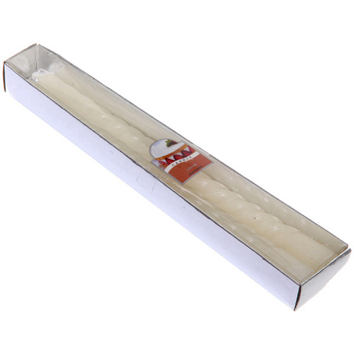 Свечи витые Нежность 2шт 20 см, цвет белый_5