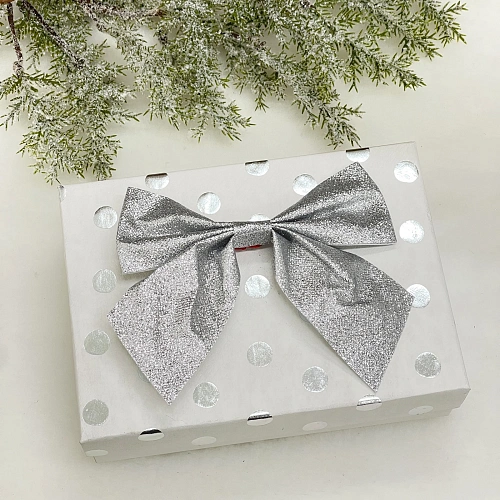 Бант на ёлку Зимнее очарование 1515 см (набор 2 шт), Серебро_5