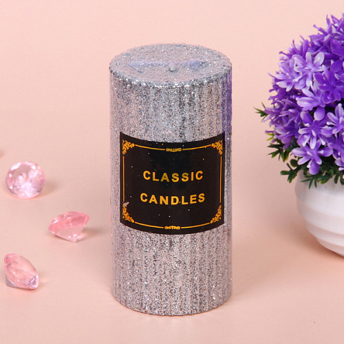 Свеча Блестящий шик 510 см, Серебро_3