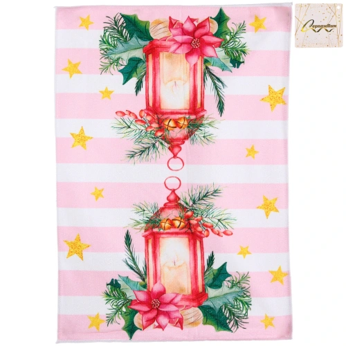 Полотенце кухонное "PinkMagic - Свеча" 40*57 см, микрофибра 200 гр/м2