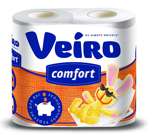 Бумага туалетная LINIA VEIRO Comfort 2 сл., 4 рул., белая АКЦИЯ