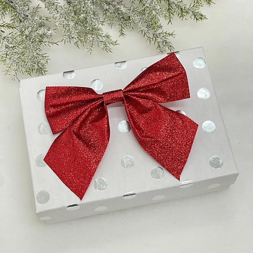 Бант на ёлку Зимнее очарование 1515 cм (набор 2 шт), Красный_5