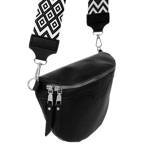 Сумка женская через плечо ИМАНИ, цвет черный, три кармана, 241975см (лейбл Ultramarine)_5