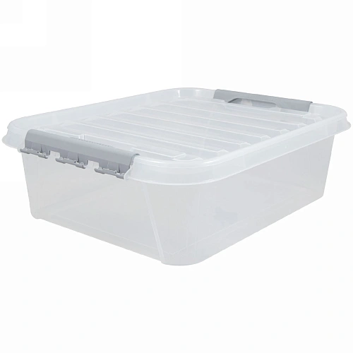 Контейнер универсальный с крышкой для хранения "ПРОФИ КОМФОРТ", прозрачный, 50*39*17,5см, 23л