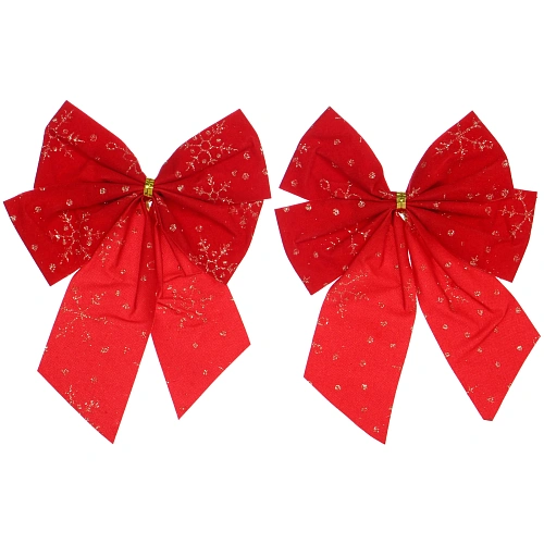 Бант на ёлку Золотой узор 12см (набор 2шт)_6