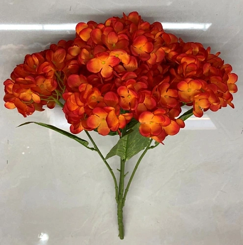 Искусственные цветы "Гортензия"  48см 5 цветков красные