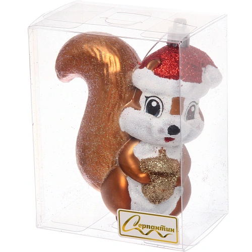 Ёлочная игрушка "Белочка в колпачке" 8*6*10 см