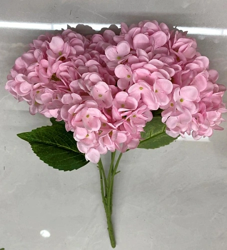 Искусственные цветы "Гортензия"  48см 5 цветков розовые