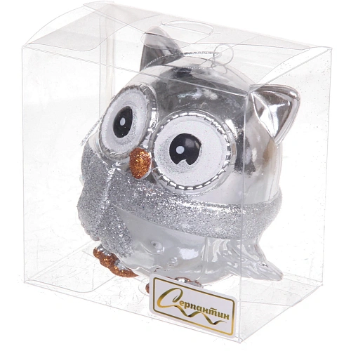 Ёлочная игрушка Мудрая сова 10510 см, серебро_8