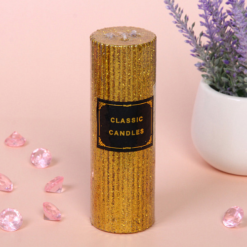 Свеча Блестящий шик 515 см, Золото_3