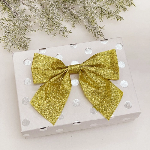 Бант на ёлку Зимнее очарование 1515 см (набор 2 шт), Золото_5