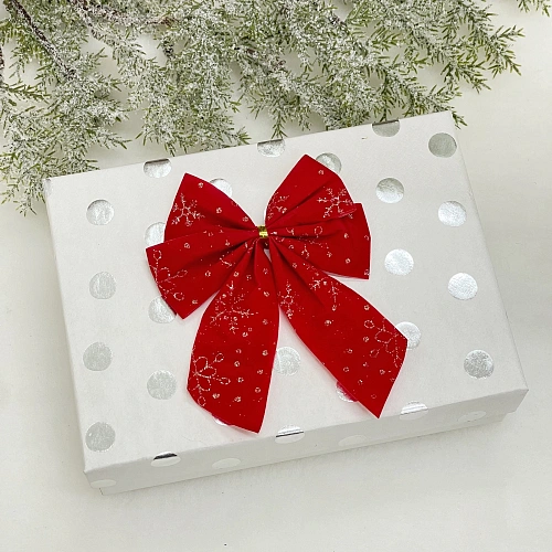 Бант на ёлку Золотой узор 12см (набор 2шт)_7