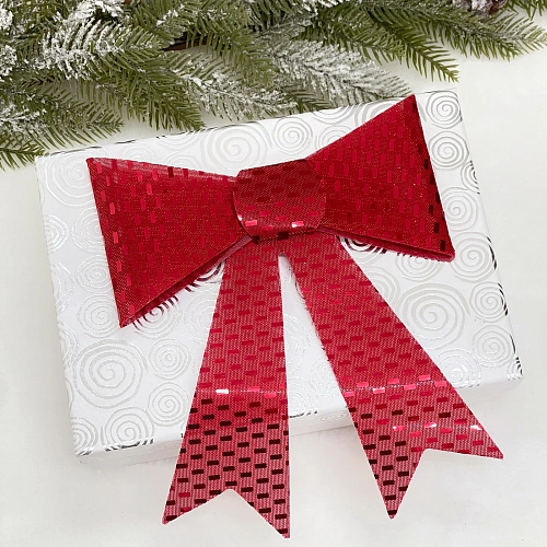 Бант на ёлку Сияние 2026 см, Красный_5