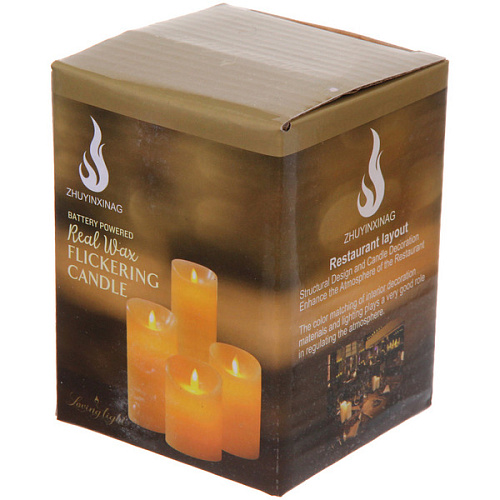 Сувенир с подсветкой Свеча - Пламя 7,510 см (работает от батареек 3 ААА)_4