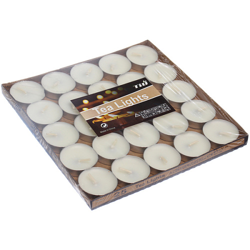 Свечи чайные в наборе 25 шт Белоснежная классика, Белый_7