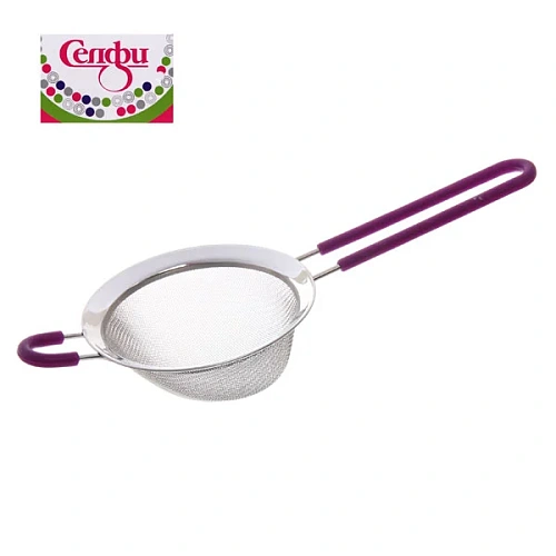 Сито металлическое 10 см с силиконовой ручкой Селфи, цвет микс✦