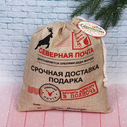 Мешок подарочный 24х30 см Северная почта_3