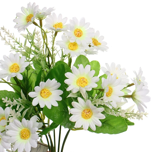 Искусственные цветы Ромашки 29см 28 цветков белые_4