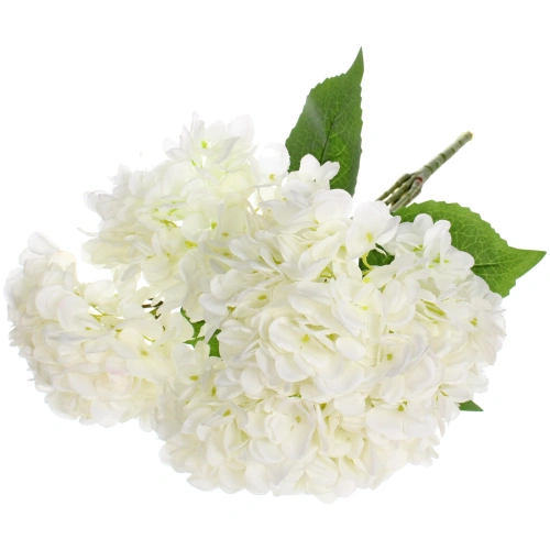 Искусственные цветы "Гортензия"  48см 5 цветков белые