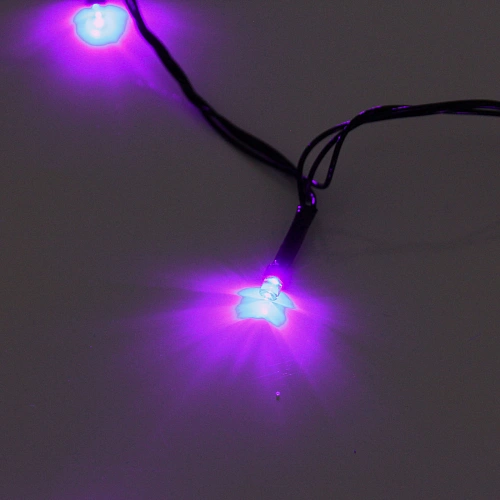 Гирлянда для дома  1,5м 12 ламп LED зелёный пров,8 реж, IP-20, Фиолетовый_25