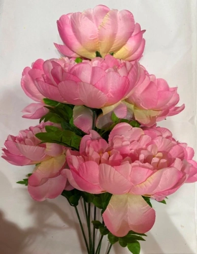 Искусственные цветы "Цветочная мелодия" Пионы 60см 7 цветков розовые