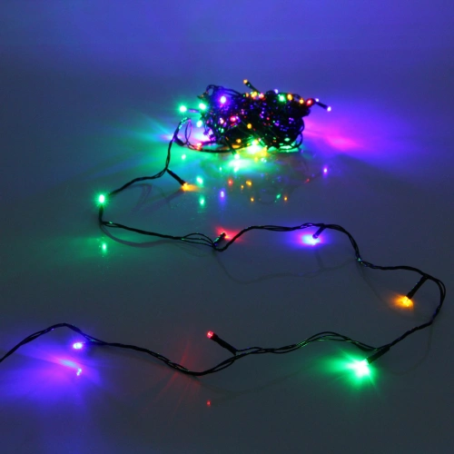 Гирлянда для дома НИТЬ 8 м 60 ламп LED черный пров.,8 реж, IP-20, Мультицвет (ПЕРВАЯ ЦЕНА)